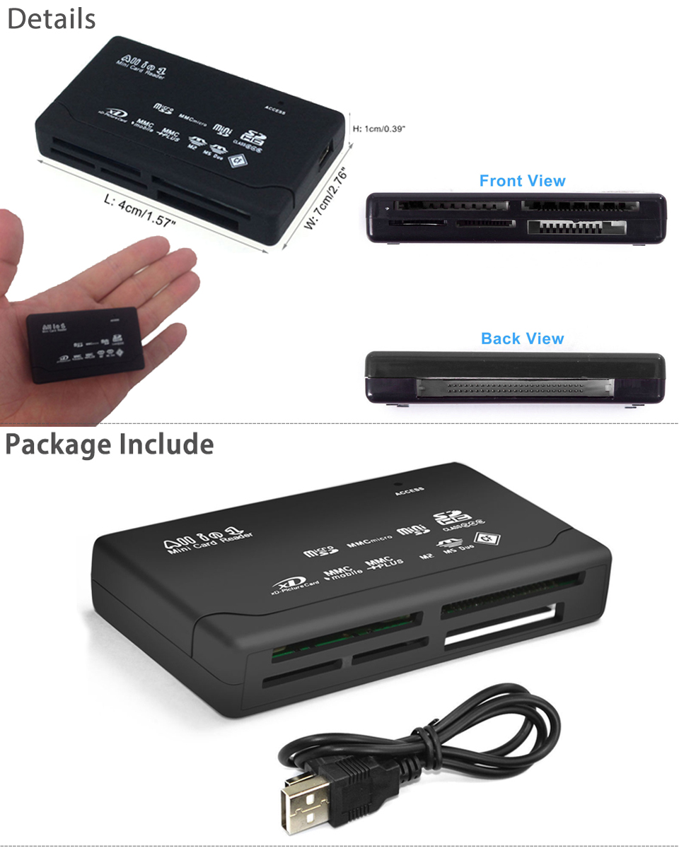 Mini 26in1 USB 2.0 Universal High Speed Multi Memory Card Reader SD