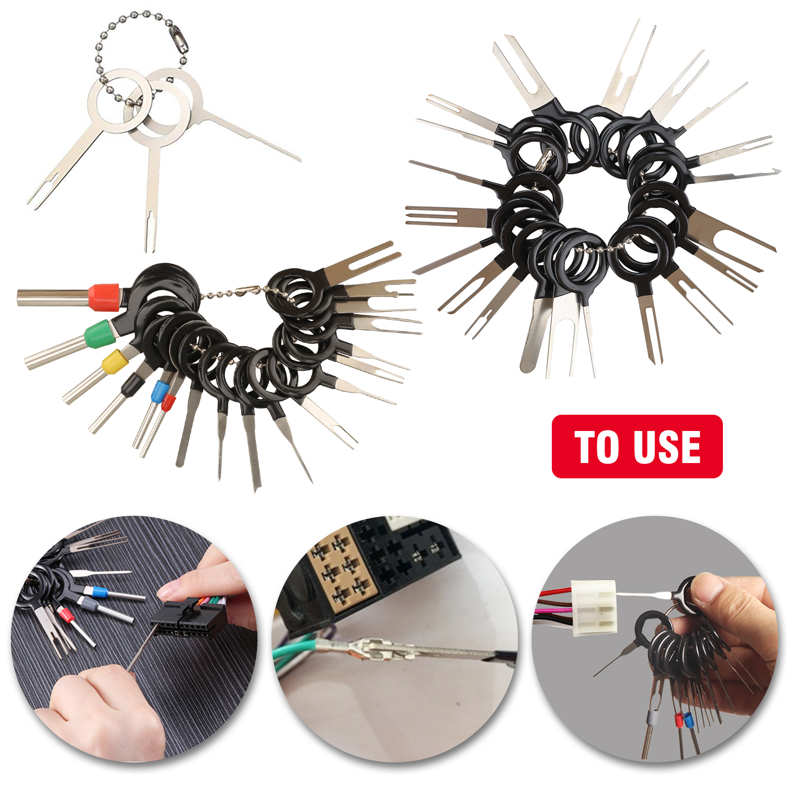 41PCS Wire Terminal Removal Tool Kit Car Electrical Wiring Crimp