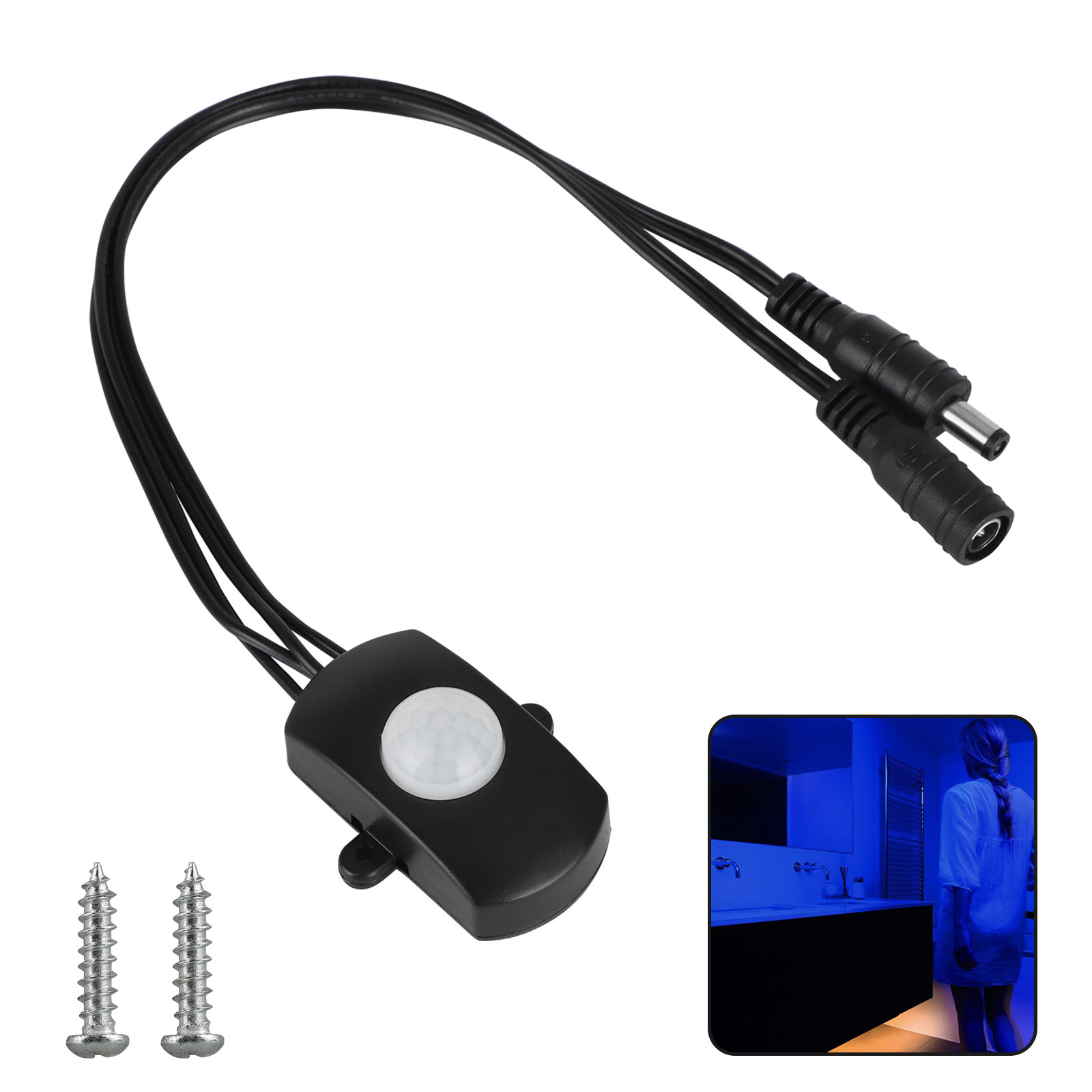Auto 8 LED Light PIR Sensor Motion Detector Wireless Infrared Indoor Home Garage 