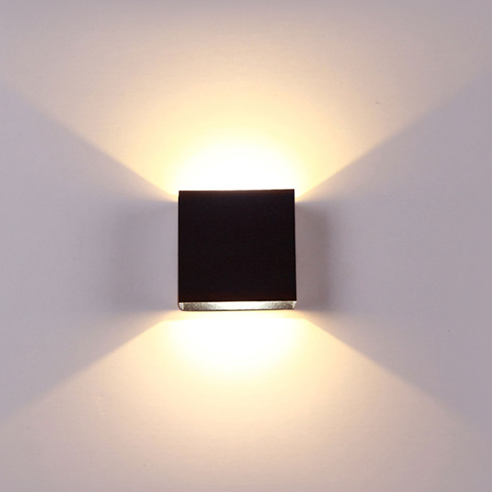 Modern COB 6W/12W LED Cube Wall Light Indoor Outdoor Up/Down Lamp Sconce Fixture 