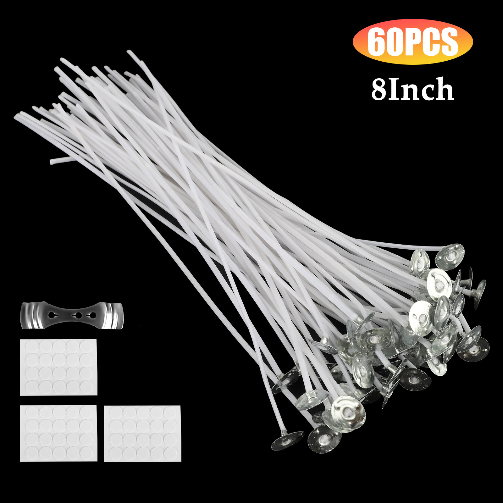 thumbnail 15 - 60/120 PCS 8 Inch Candle Wicks Pre-Waxed Wick For Cotton Core Candles DIY Making