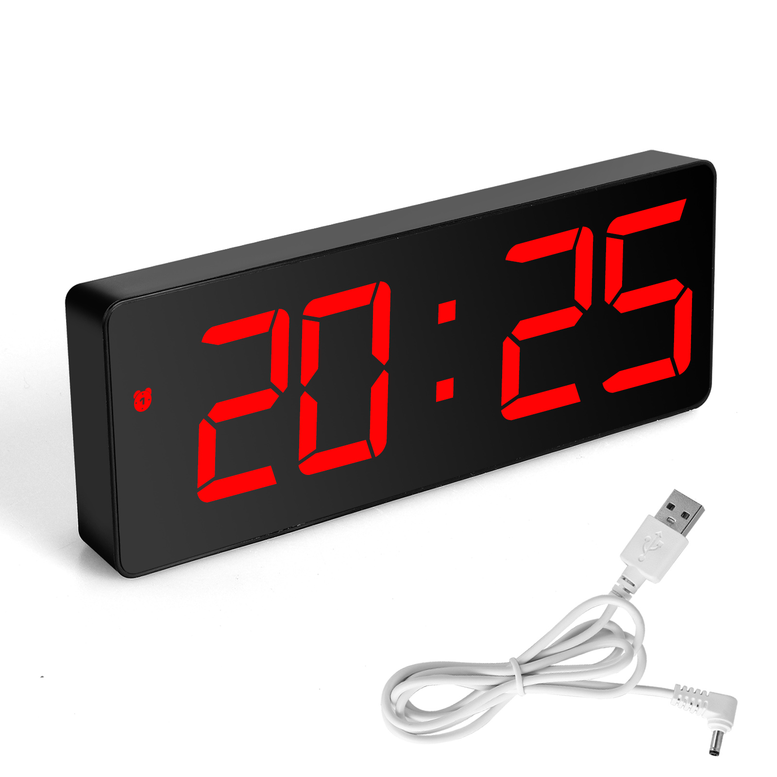 thumbnail 12 - Digital LED Desk Alarm Clock Large Mirror Display USB Snooze Temperature Mode US