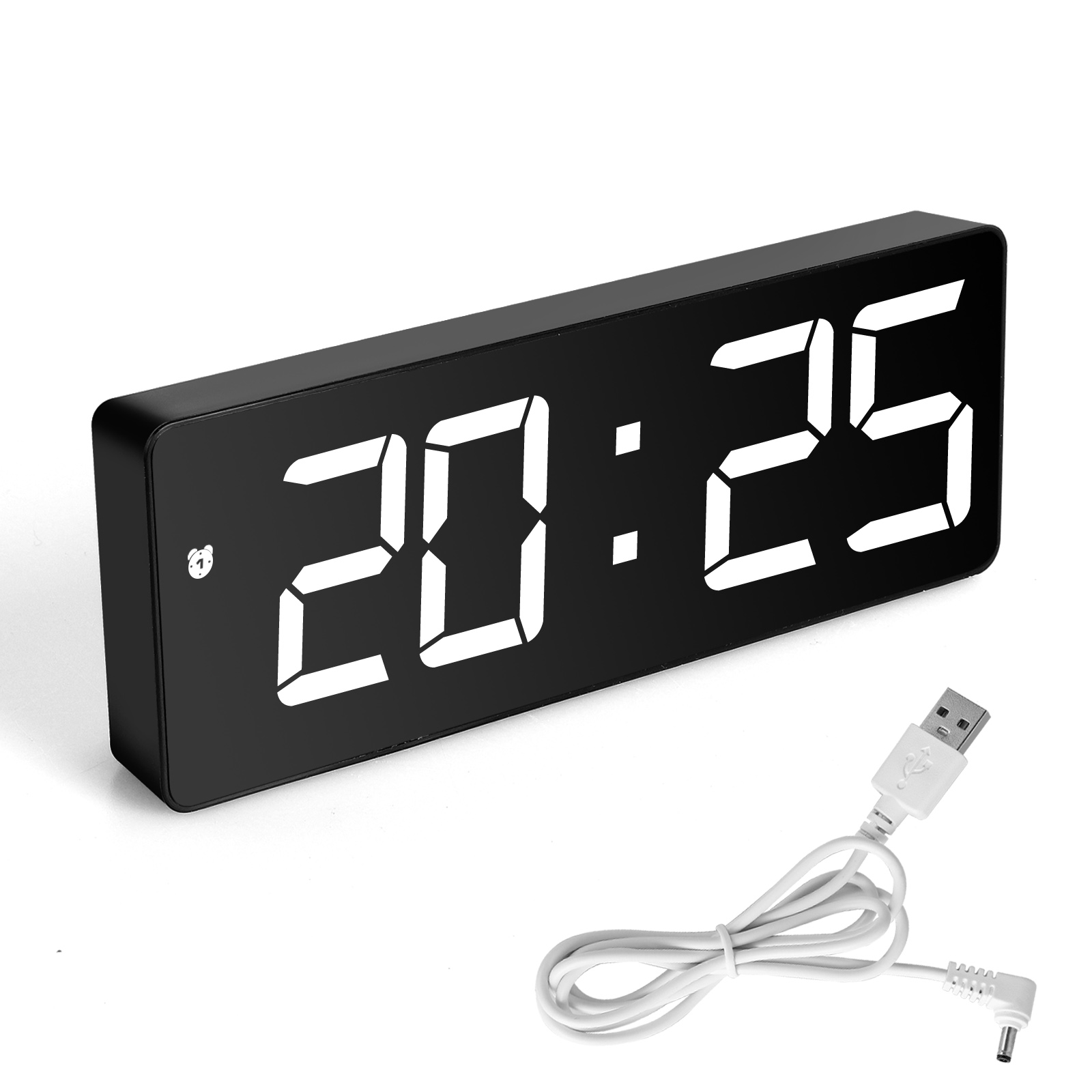 thumbnail 14 - Digital LED Desk Alarm Clock Large Mirror Display USB Snooze Temperature Mode US