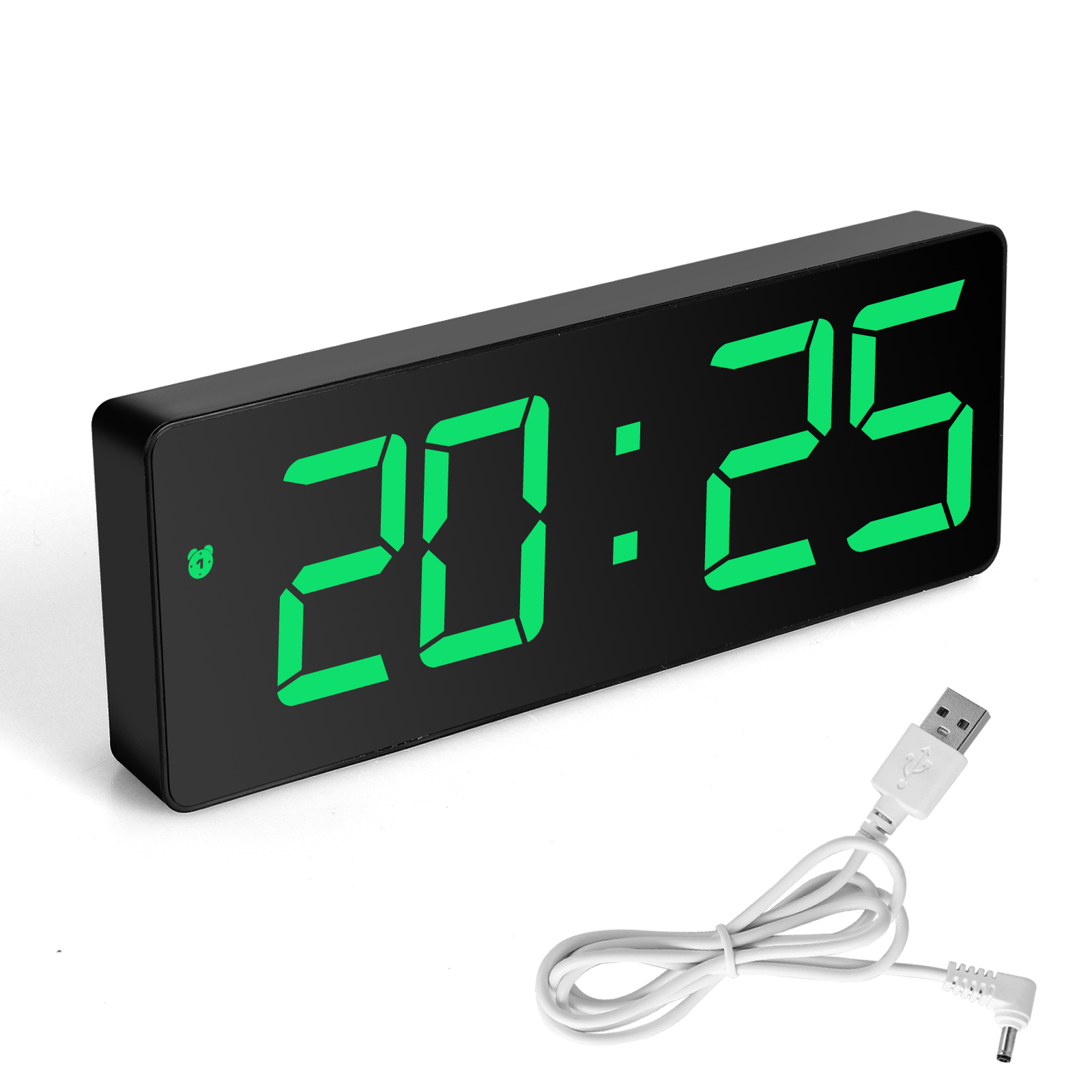 thumbnail 10 - Digital LED Desk Alarm Clock Large Mirror Display USB Snooze Temperature Mode US