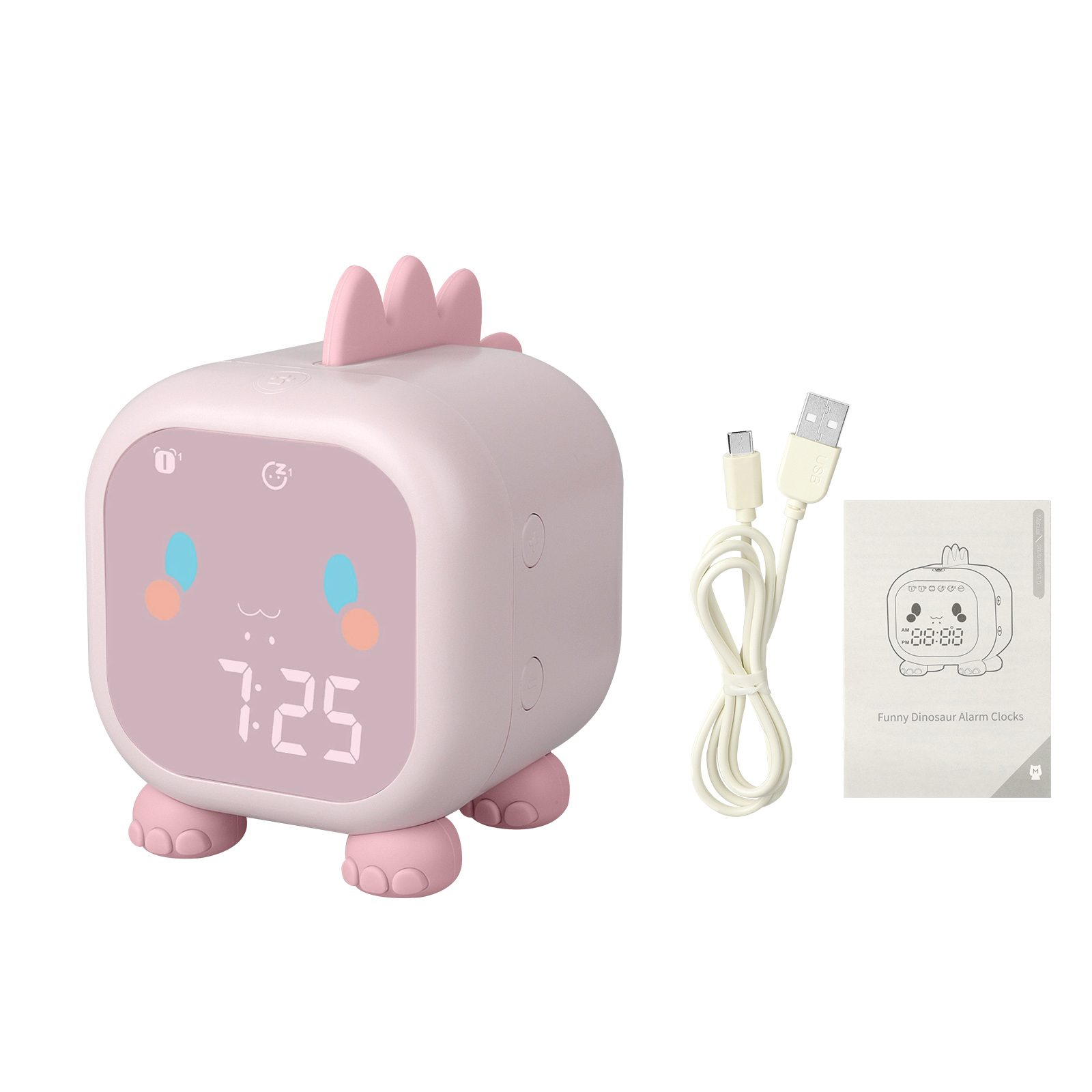 Cute Dinosaur LED Digital Alarm Clock Snooze Sleep Trainer Desktop Night Light