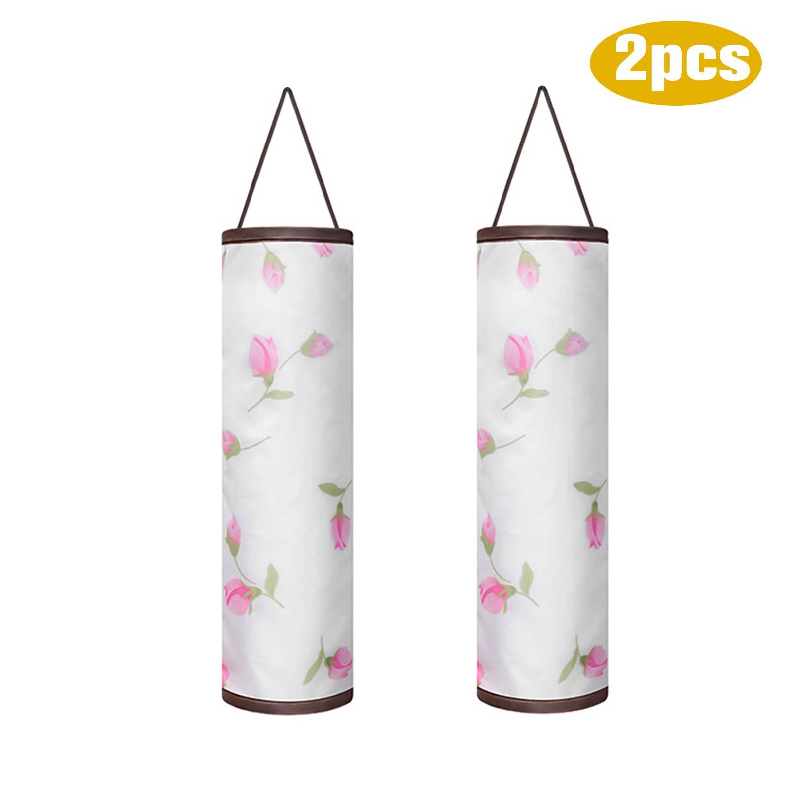 2Pcs Grocery Bag Holder Wall Mount Storage Dispenser Plastic Kitchen Organizer