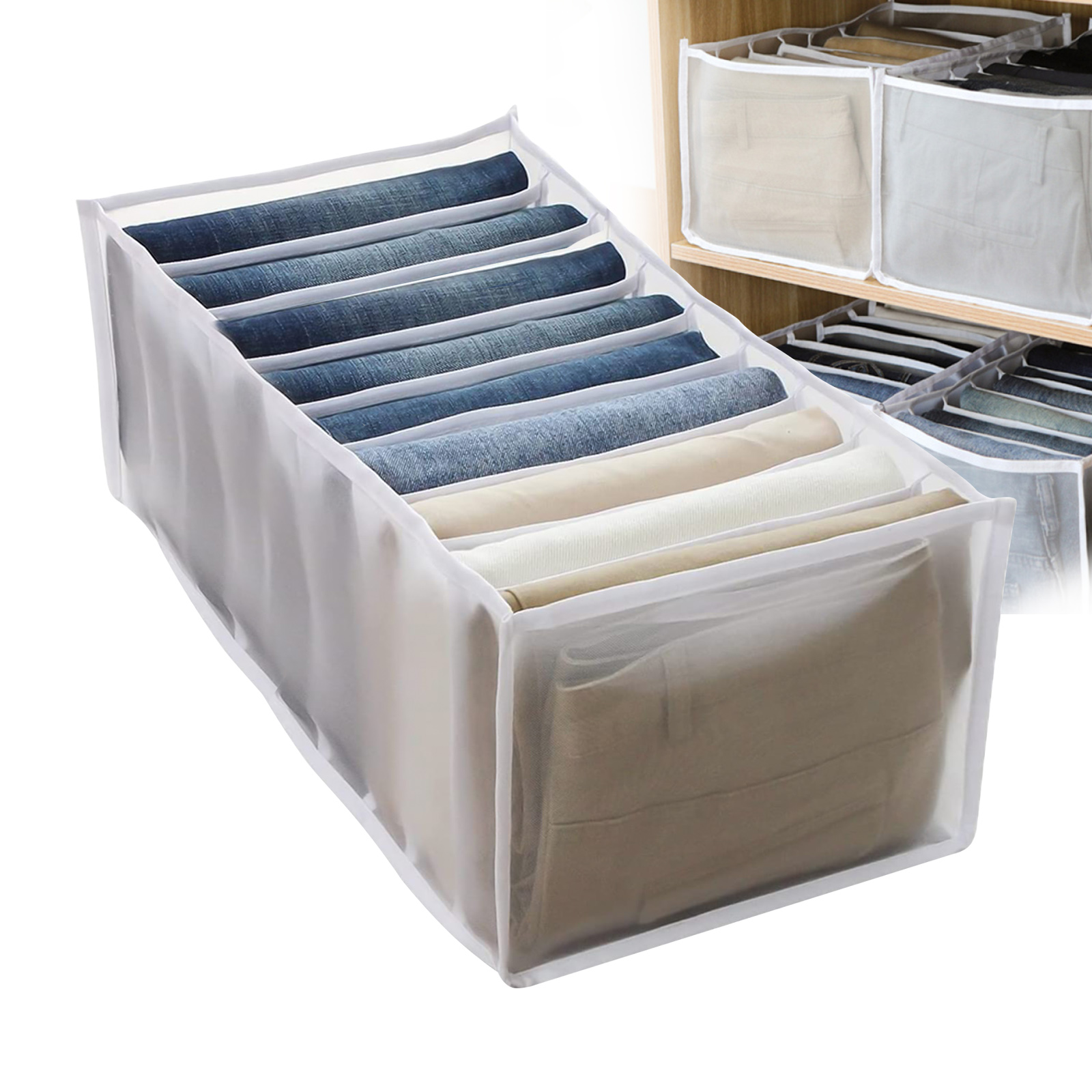 Foldable Drawer Organizer Closet Storage Box Clothes Drawer Mesh Separation  Grid