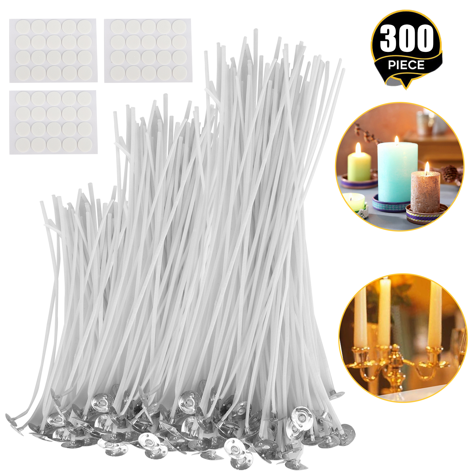 thumbnail 11 - 60/120 PCS 8 Inch Candle Wicks Pre-Waxed Wick For Cotton Core Candles DIY Making
