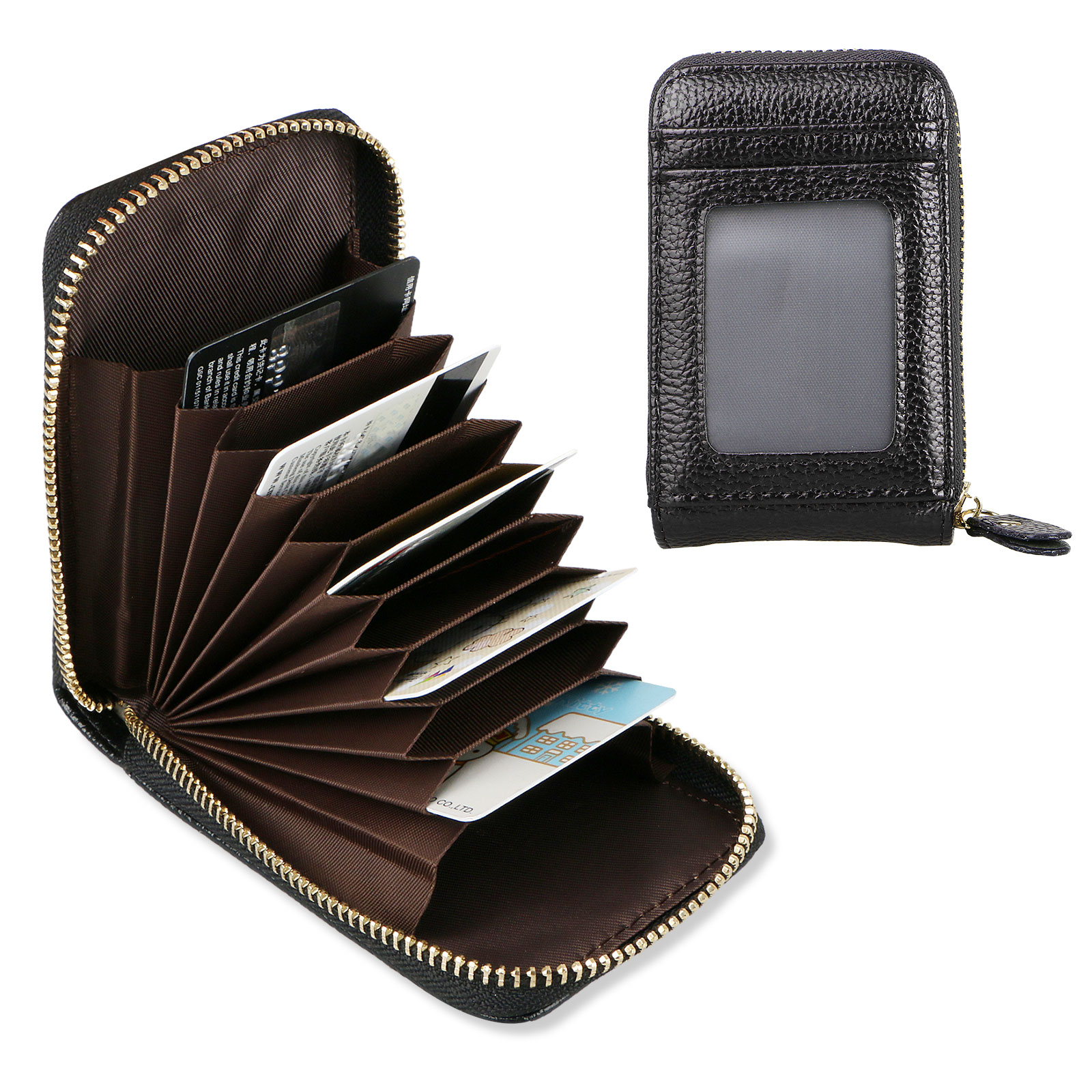 Men&#39;s Wallet Leather Credit Card Holder RFID Blocking Zipper Thin Pocket Purse | eBay
