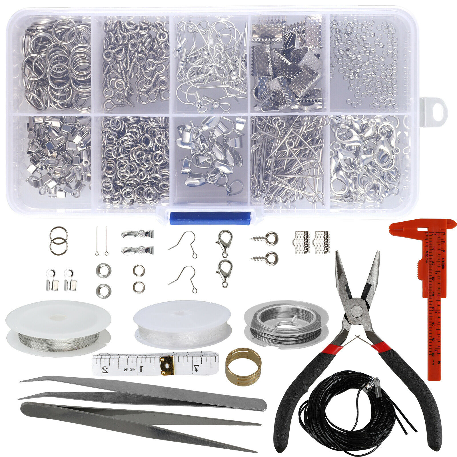 thumbnail 11 - 950PCS Earring Jewelry Making Kit Pliers Repair Tool Craft Supplies Starter Set
