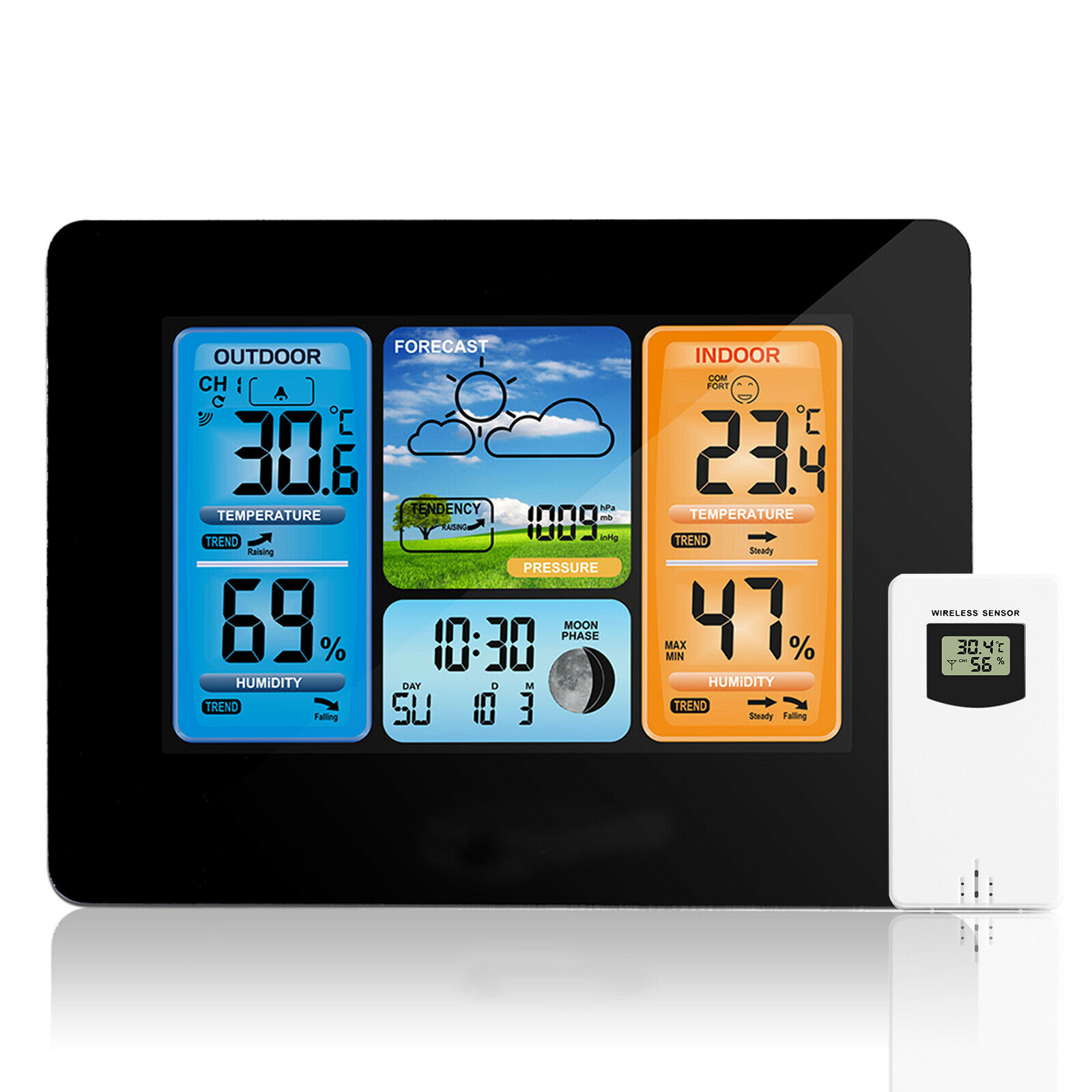 thumbnail 10 - Digital LCD Indoor &amp; Outdoor Weather Station Clock Calendar Thermometer Wireless