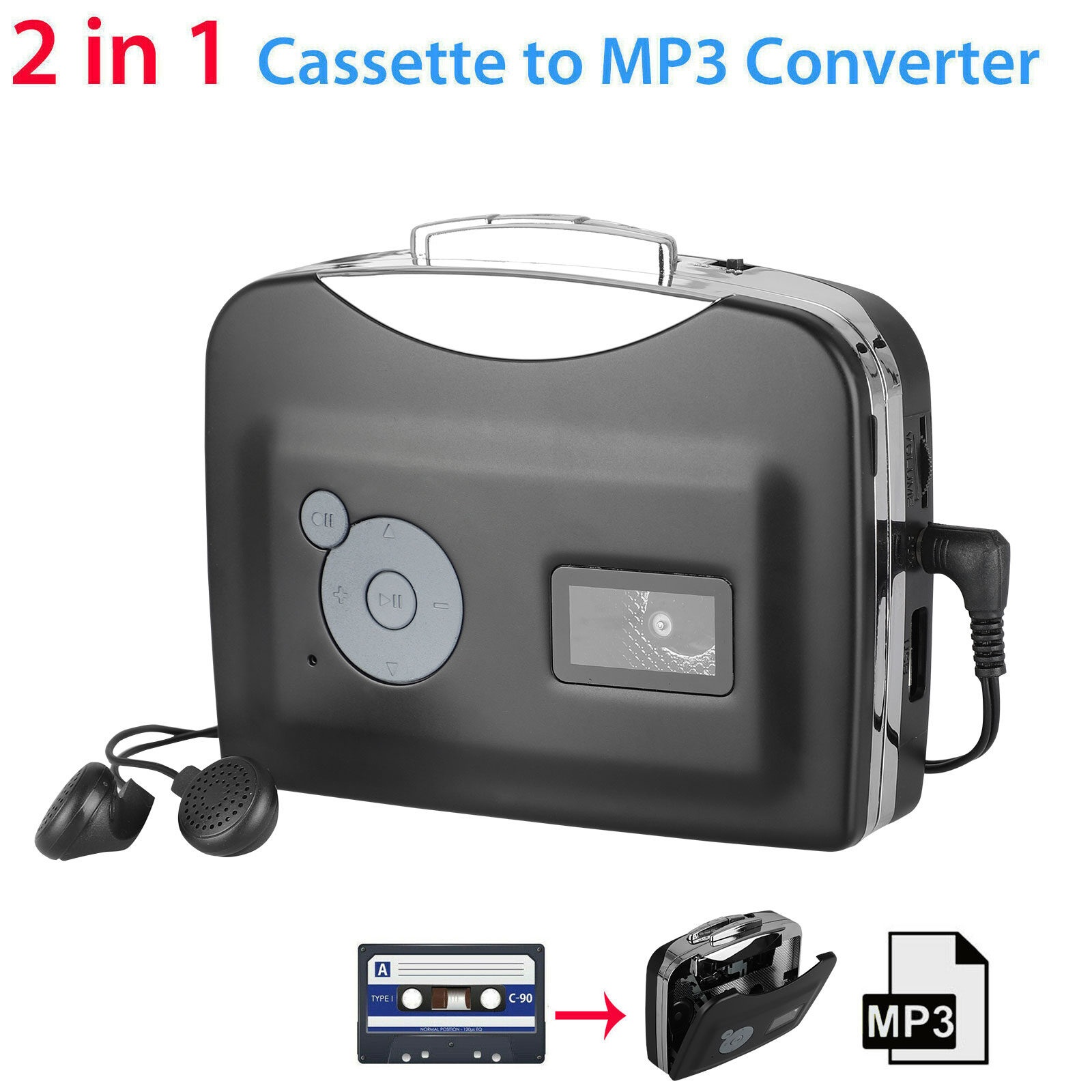 USB Cassette Tape to PC MP3 CD Digital File Converter Capture Audio