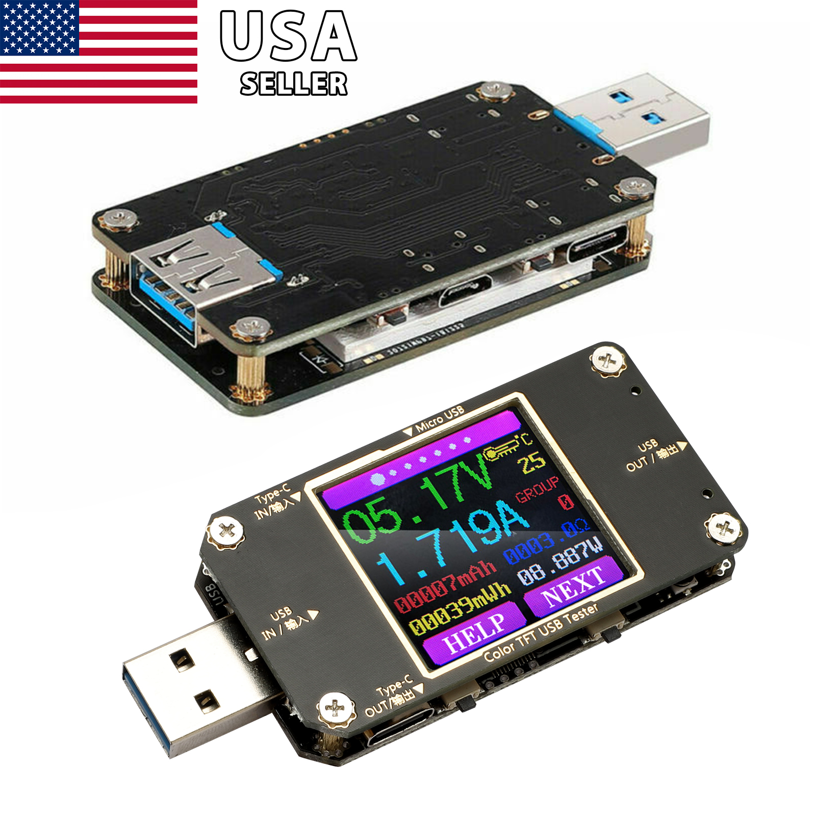 Digital LCD USB Detector Voltage Current Meter Voltmeter Power Capacity Tester 