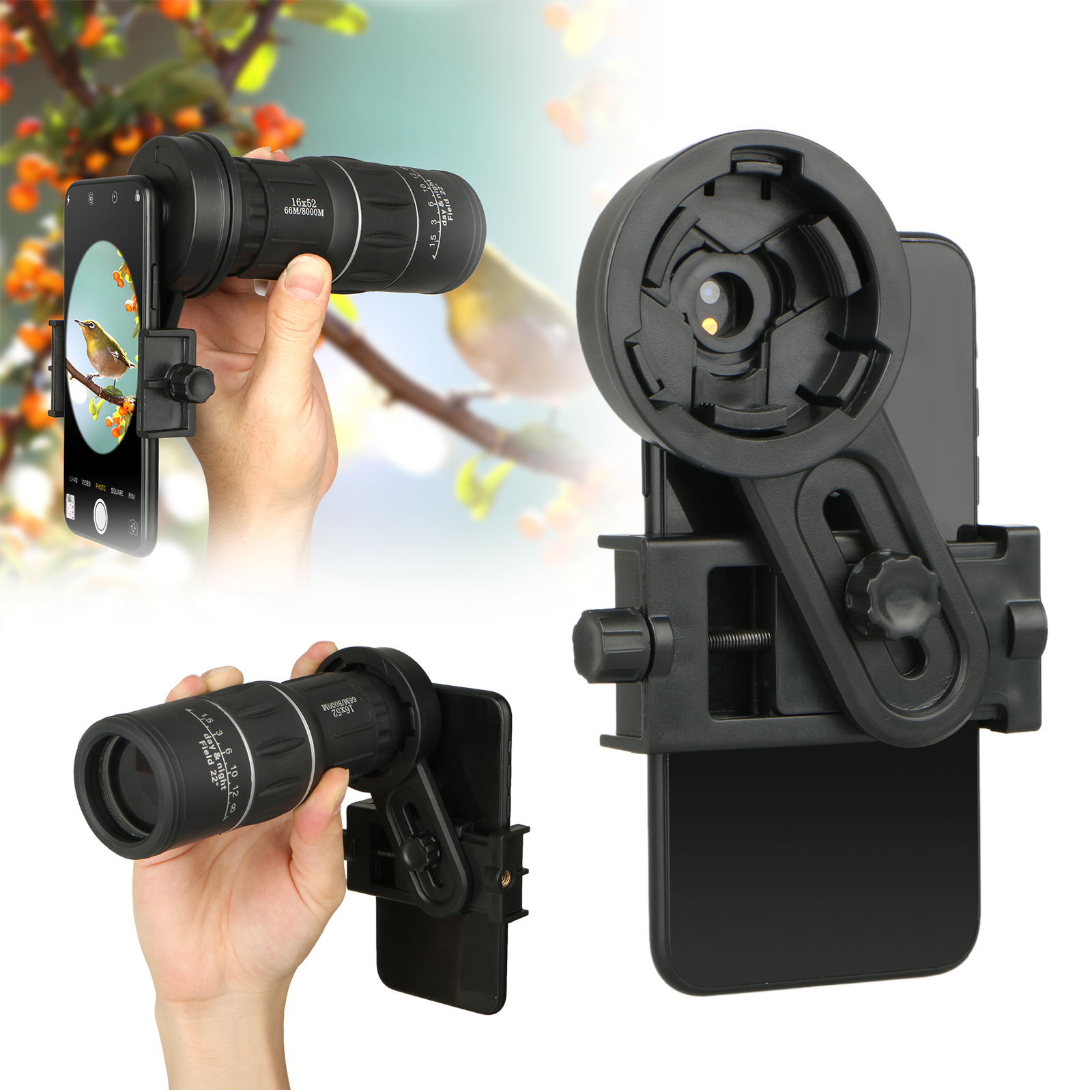 Universal Cell Phone Adapter Mount For Binocular Monocular Spotting Scope Top 