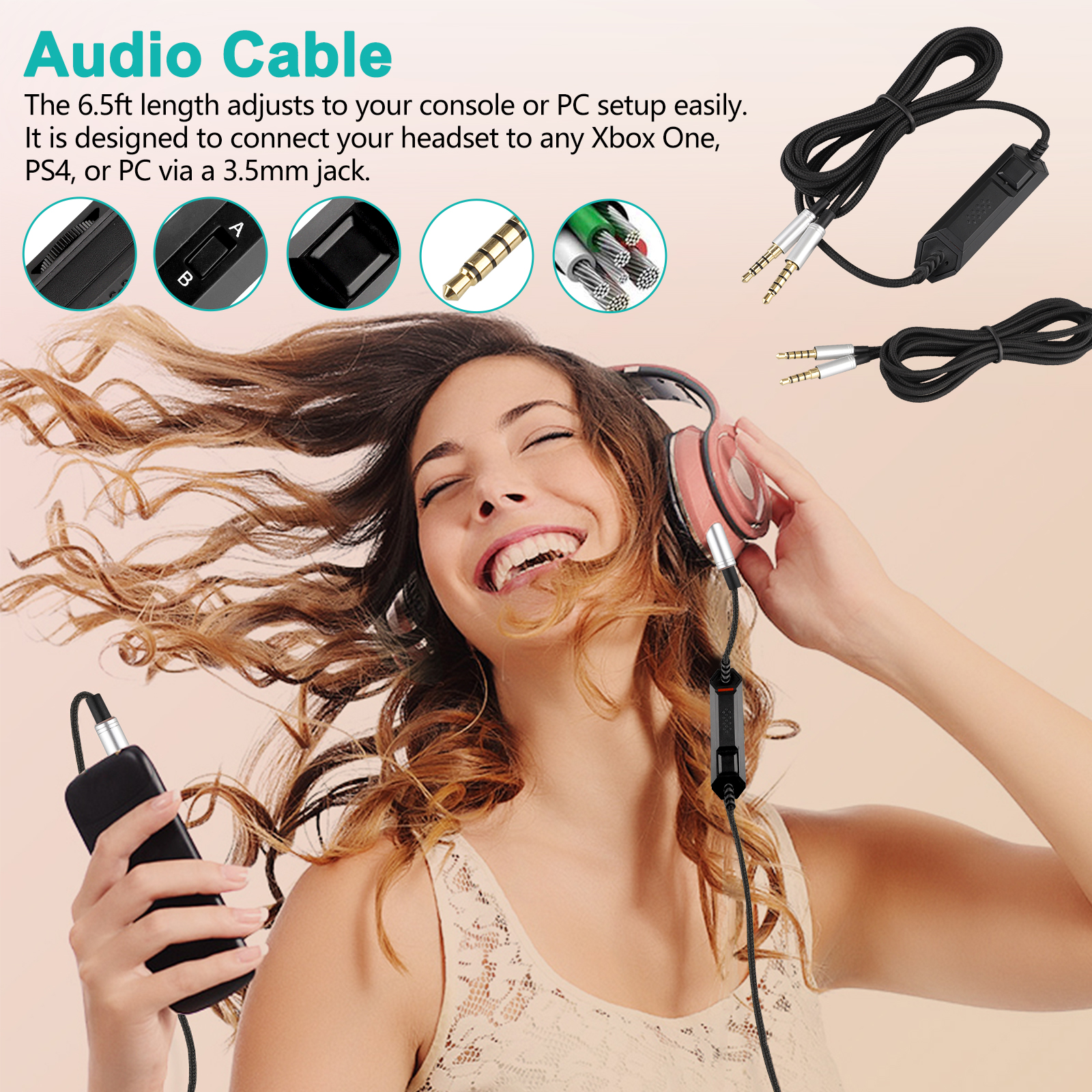 Auriculares Para Juegos 3 5mm Cable De Audio Para Astro A10 0 Xbox Estacion Ps4 Apt One Play Ebay