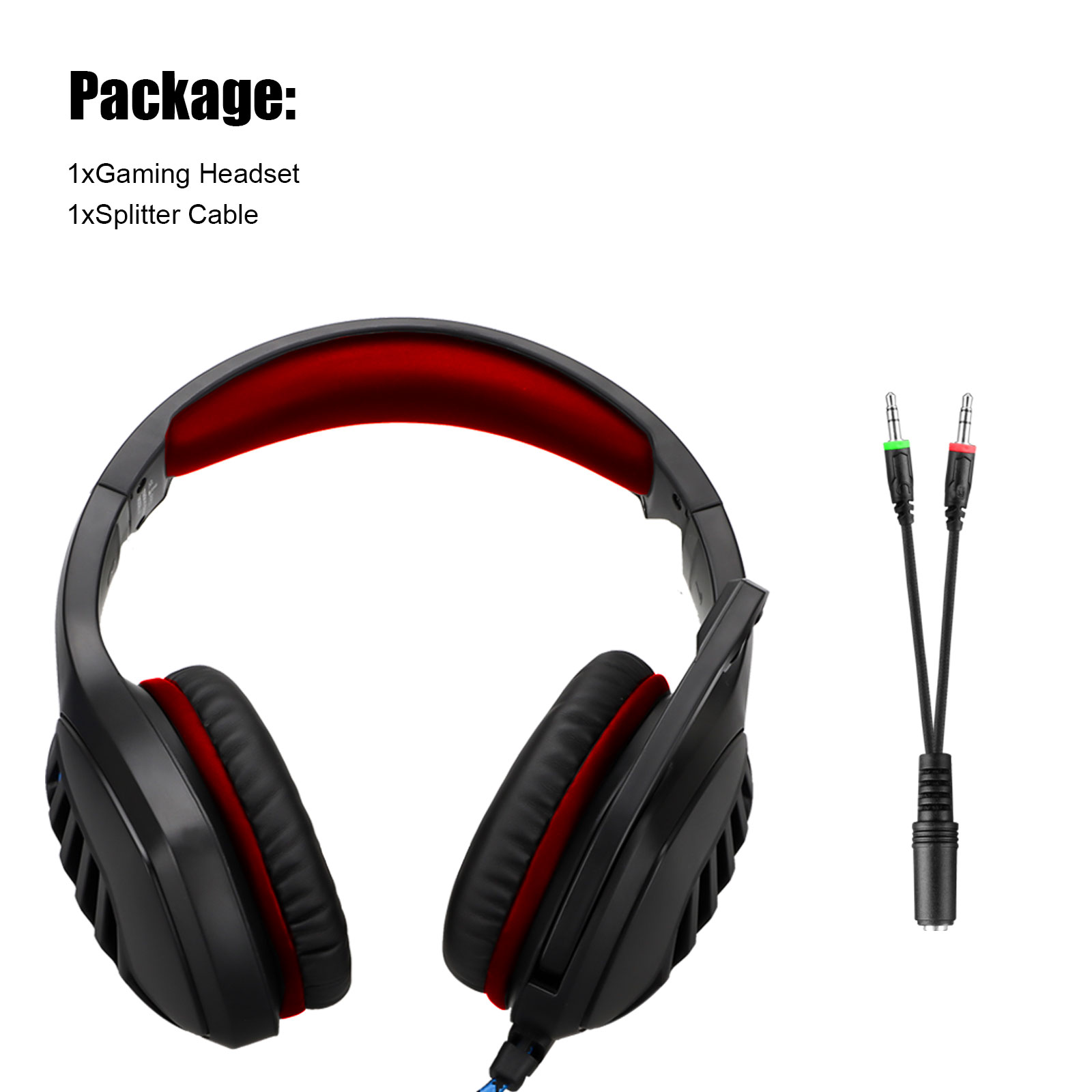 Stereo Sound Headphones Mic LED 