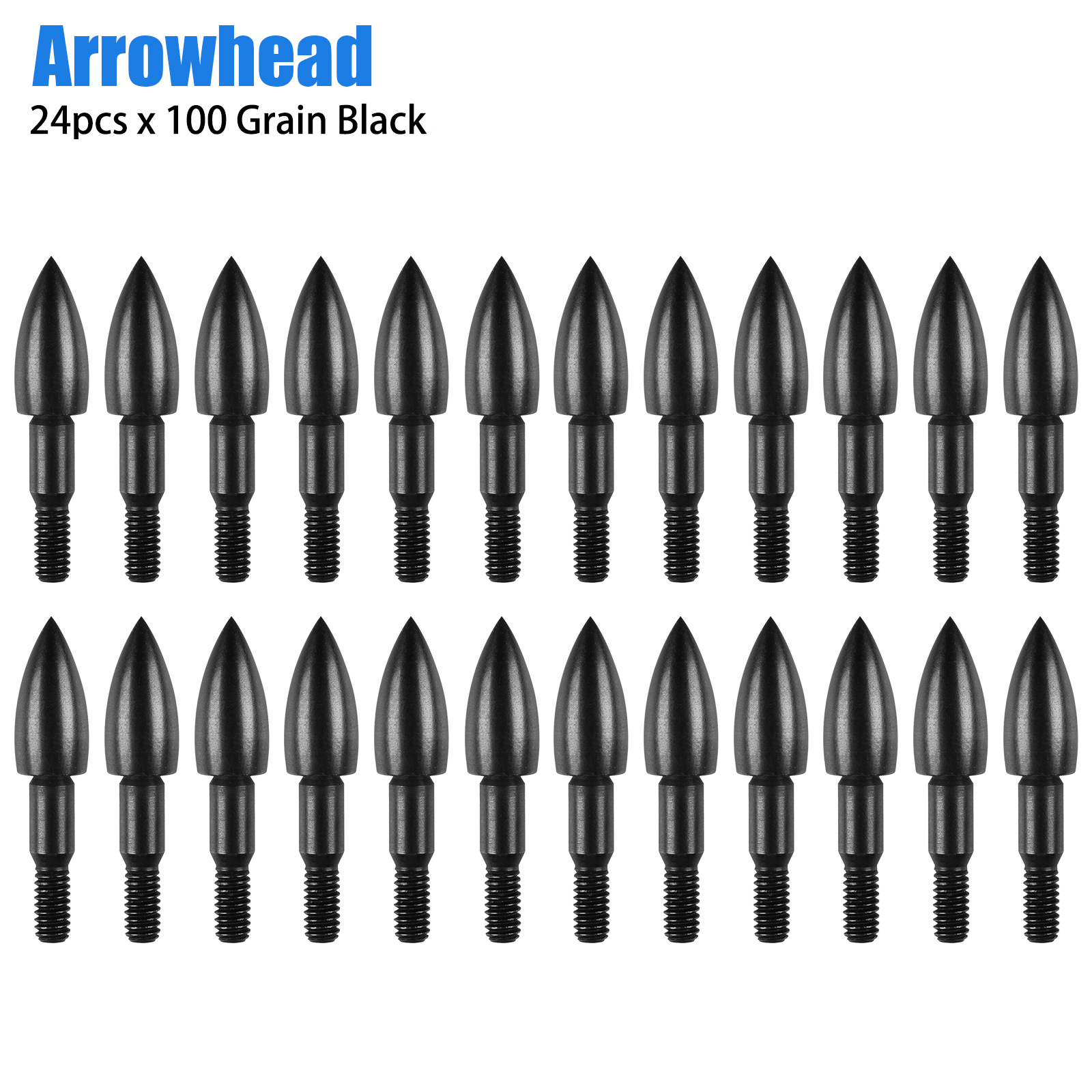 24Pcs 100-250Grain Field Points Broadheads Arrowheads Tips Archery Arrow Target - Picture 11 of 15