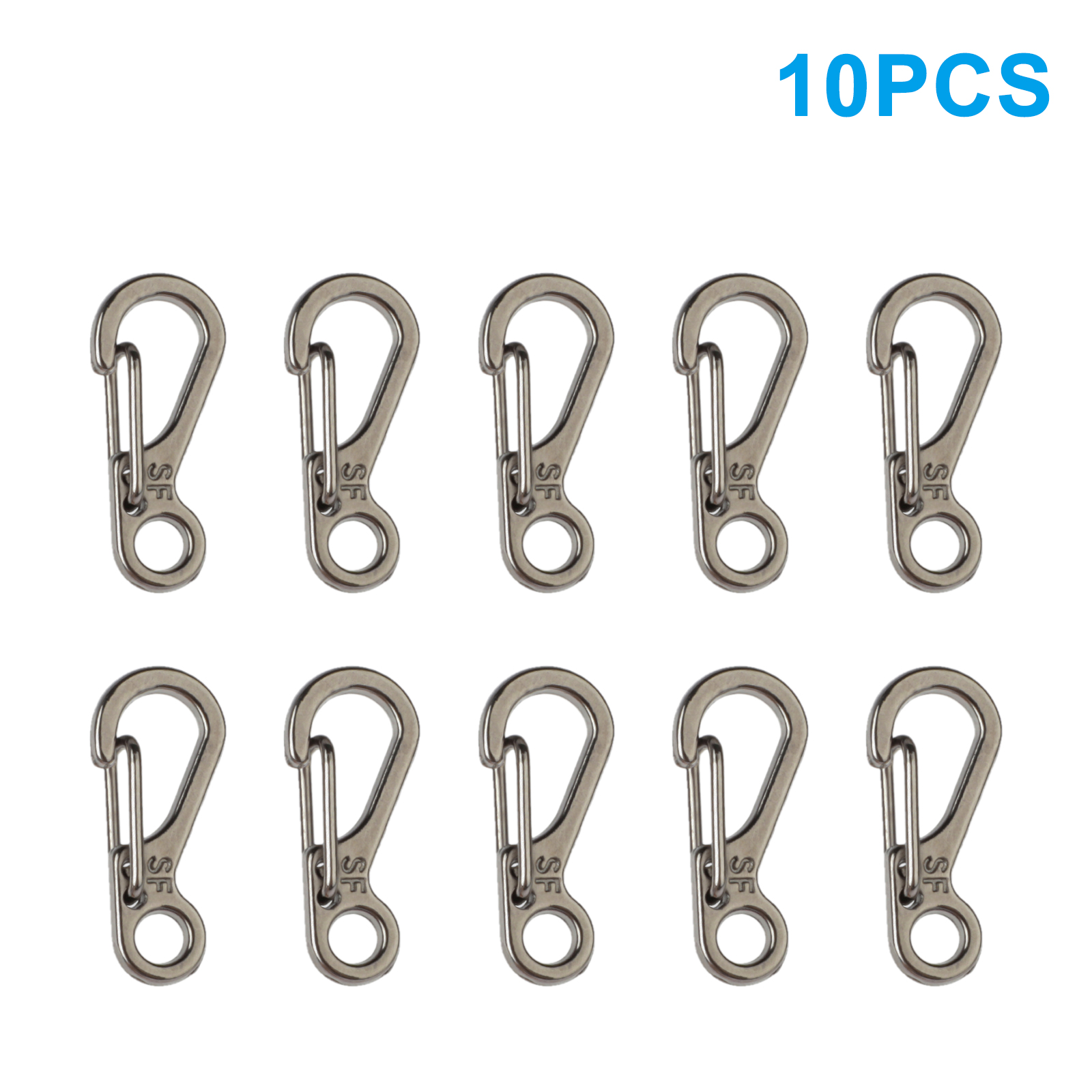 Details about   10PCS Mini Heavy Duty Aluminum Carabiner Key Chain Snap Hooks Clip Camping 