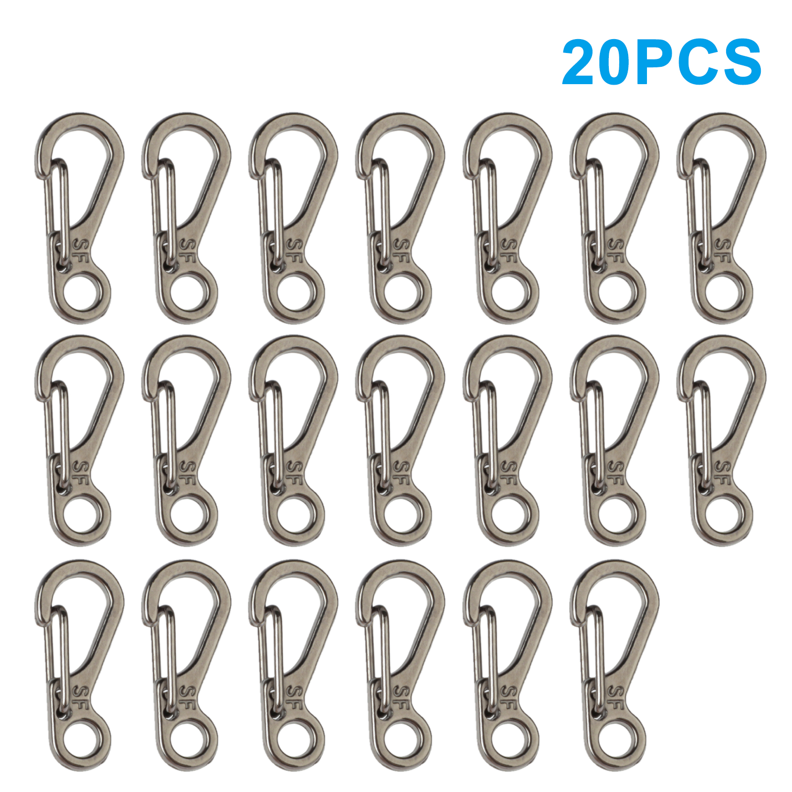 Details about   Mini Heavy Duty Aluminum Carabiner Key Chain Snap Hooks Clip Outdoor Camping*10 